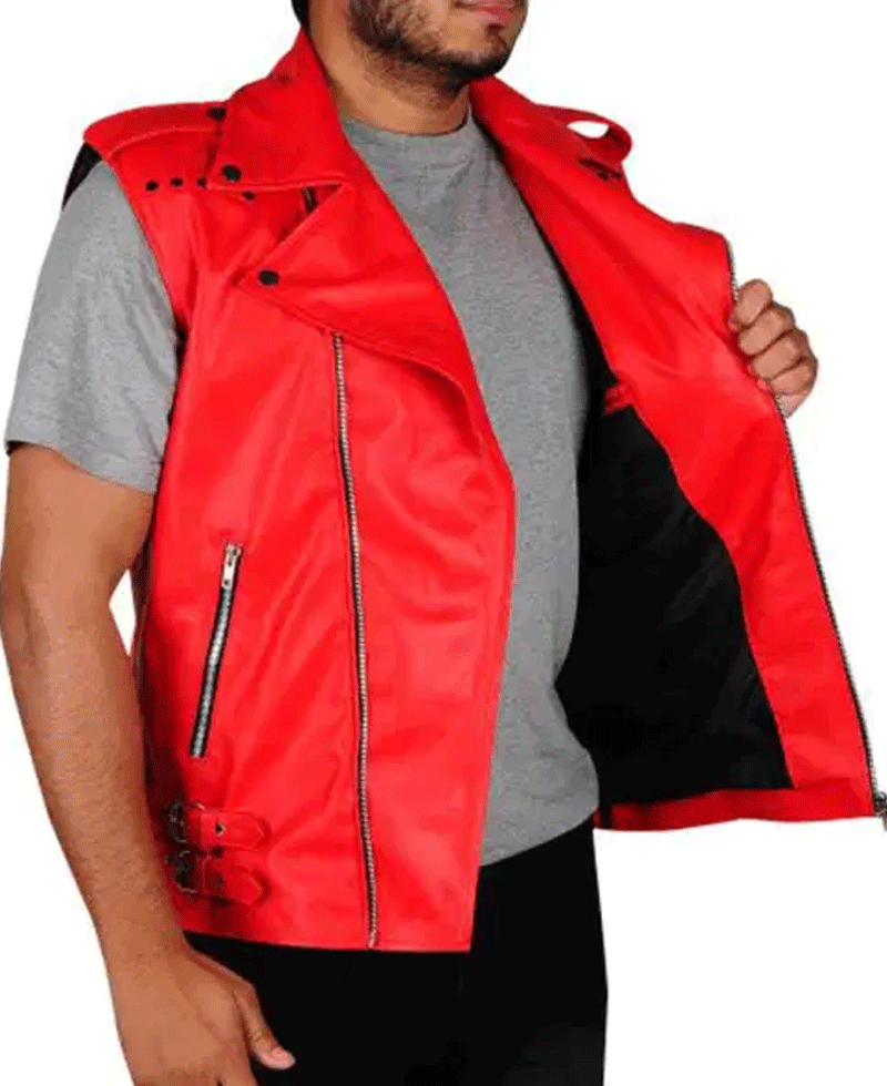 Shinsuke Nakamura Red Leather Vest Shinsuke Nakamura Red Leather Vest - Image 3