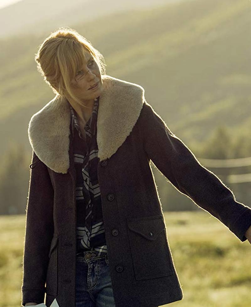 Yellowstone Kelly Reilly Fur Shawl Collar Coat Yellowstone Kelly Reilly Fur Shawl Collar Coat - Image 4