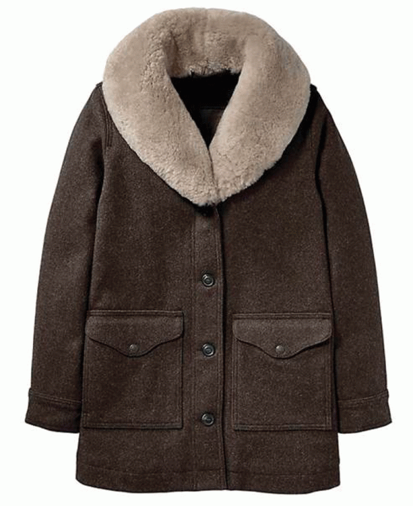 Yellowstone Kelly Reilly Fur Shawl Collar Coat