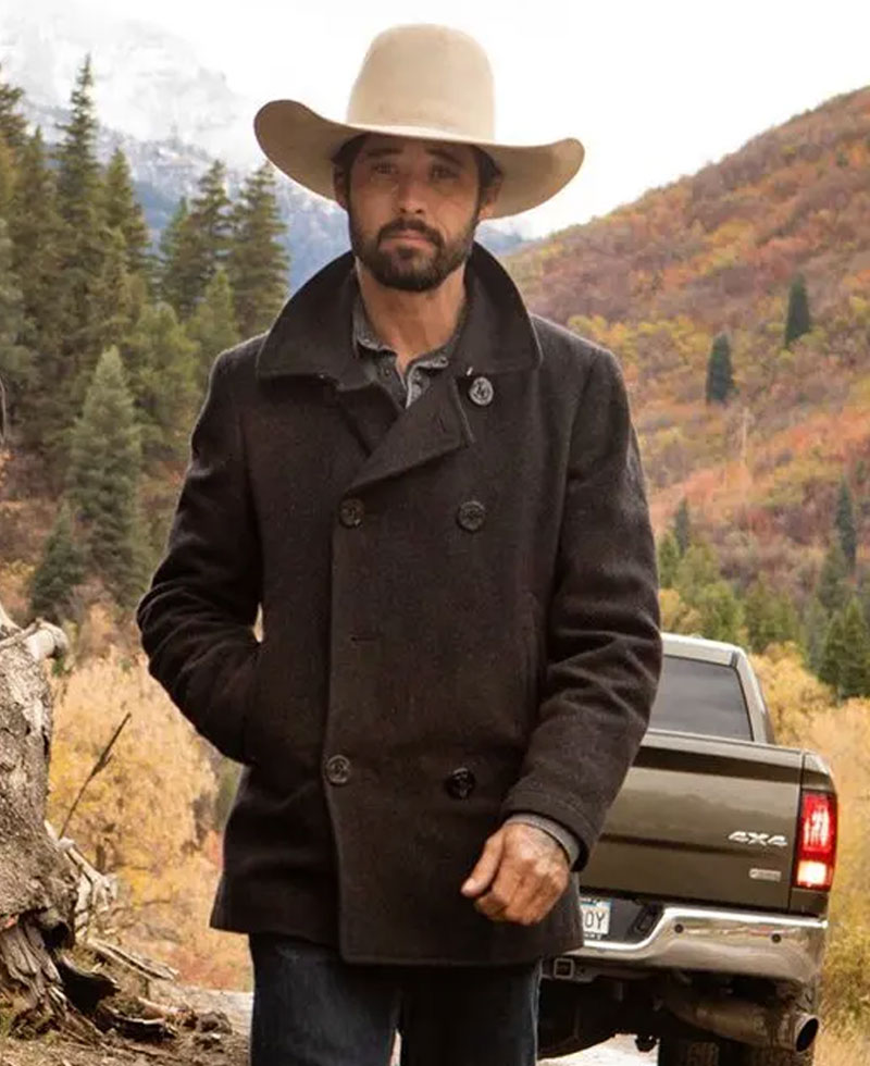 Yellowstone Ryan Bingham Black Peacoat Yellowstone Ryan Bingham Black Peacoat