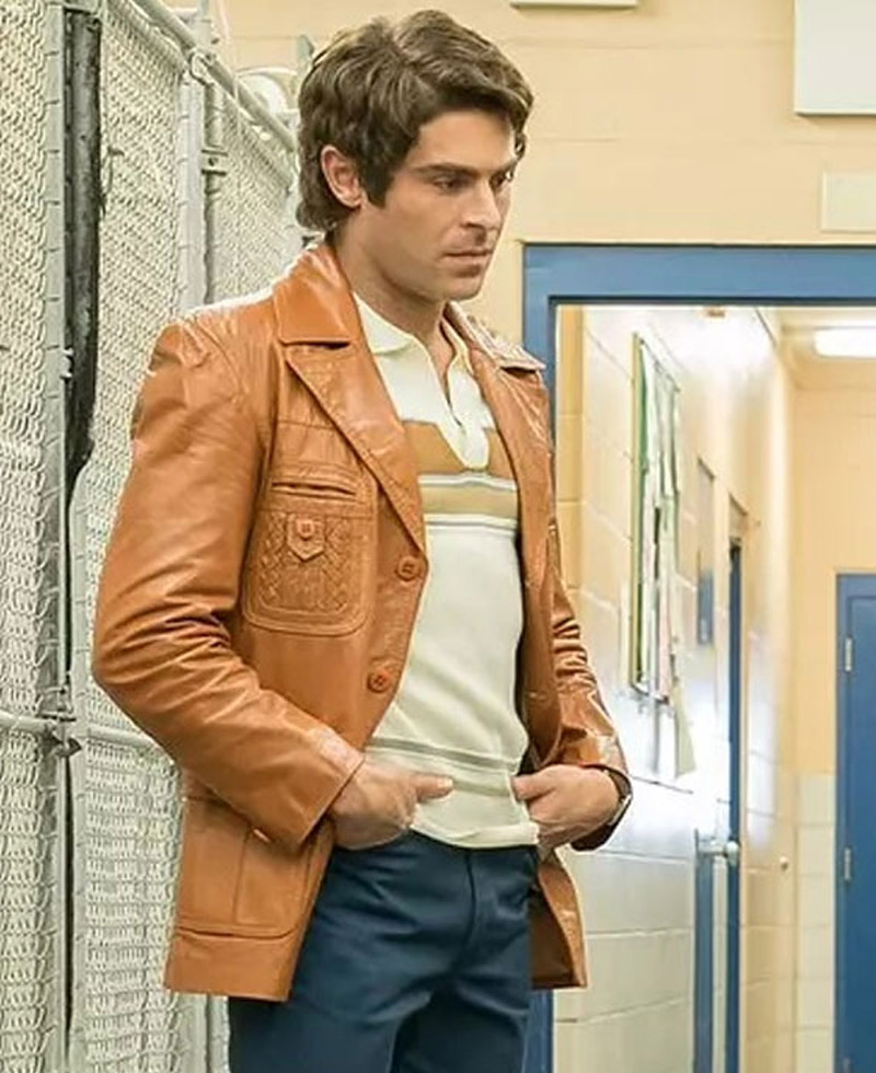Zac Efron Extremely Wicked Tan Brown Leather Jacket Zac Efron Extremely Wicked Tan Brown Leather Jacket