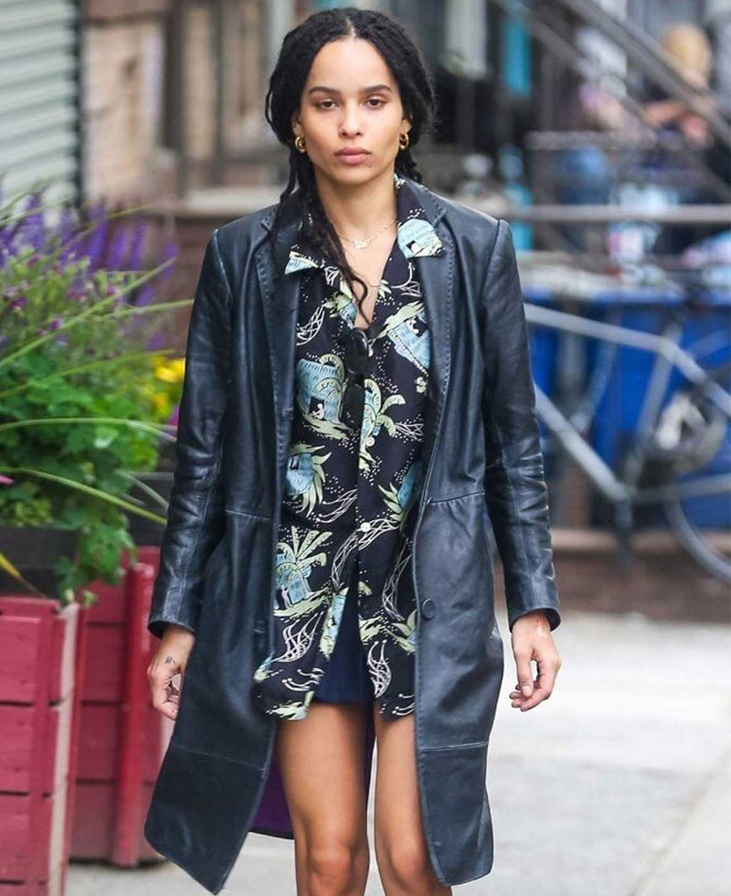 Zoe Kravitz High Fidelity Black Leather Coat Zoe Kravitz High Fidelity Black Leather Coat - Image 2