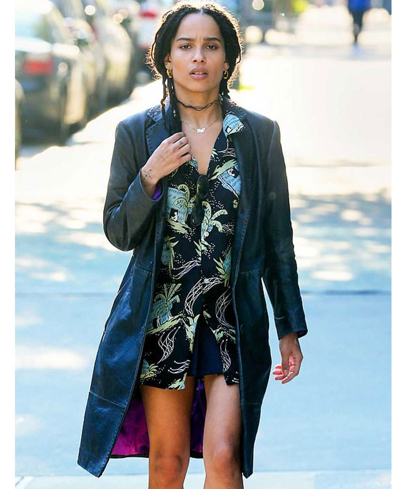Zoe Kravitz High Fidelity Black Leather Coat Zoe Kravitz High Fidelity Black Leather Coat