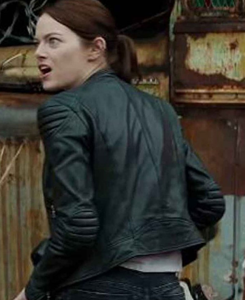 Zombieland Double Tap Emma Stone Biker Leather Jacket Zombieland Double Tap Emma Stone Biker Leather Jacket - Image 3