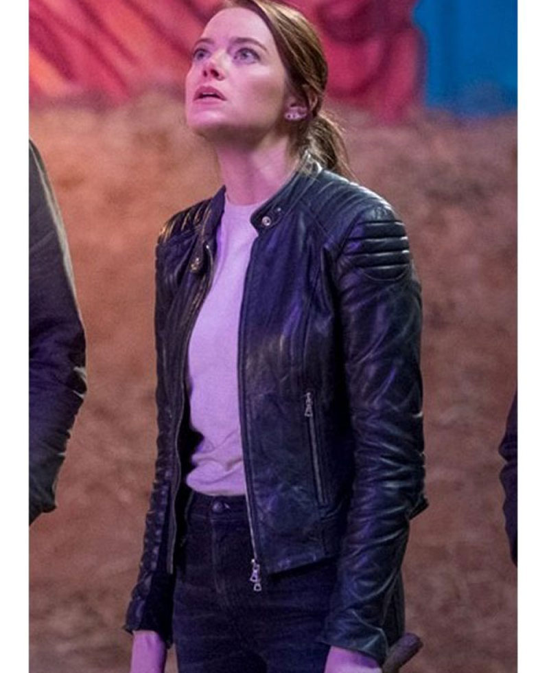 Zombieland Double Tap Emma Stone Biker Leather Jacket Zombieland Double Tap Emma Stone Biker Leather Jacket - Image 6